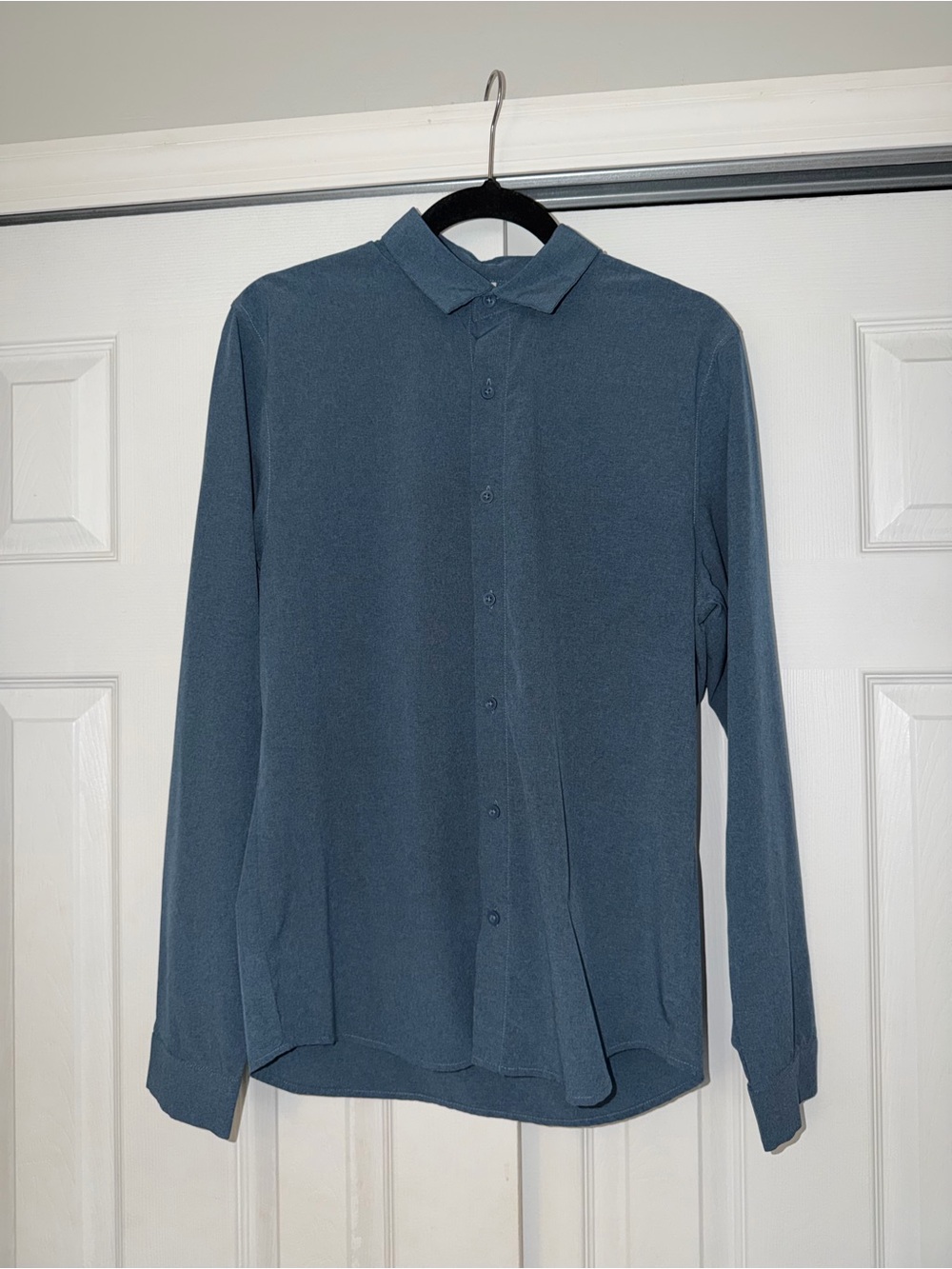Men's Casual Long-Sleeve Button-Up Shirt - Slate Blue